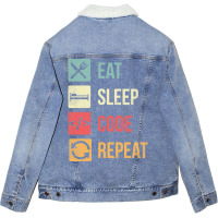 Software Engineer Coding Cute Unisex Sherpa-lined Denim Jacket | Artistshot