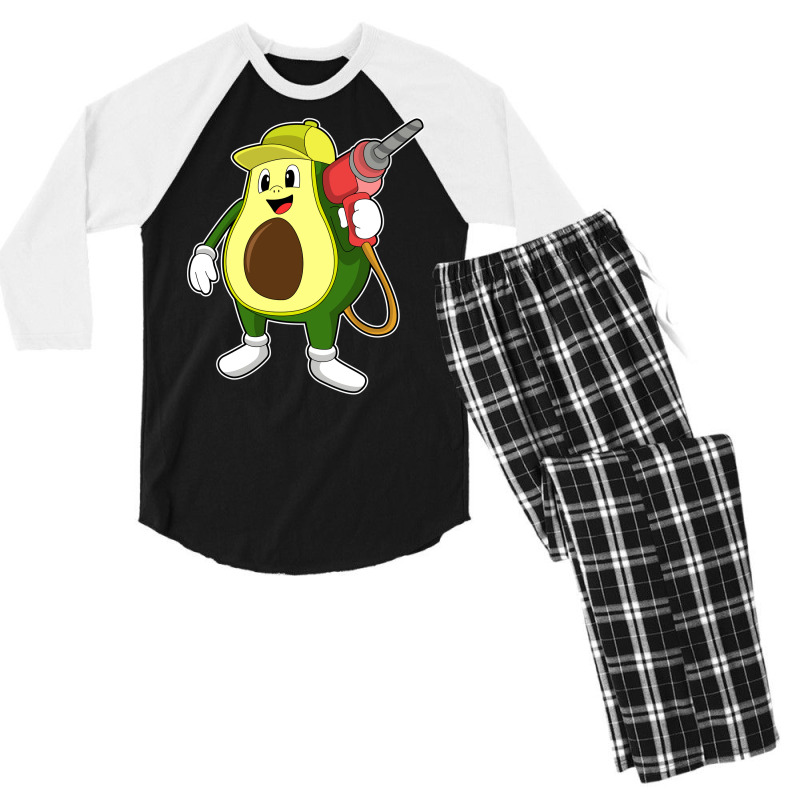 Avocado As Craftsman With Drill Retro Men's 3/4 Sleeve Pajama Set | Artistshot