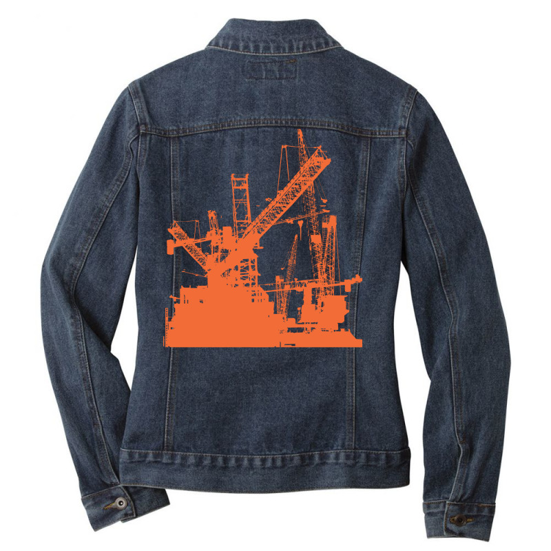 Tower Crane Operator Construction Tower Crane Skyl Ladies Denim Jacket by elmiraenadow | Artistshot