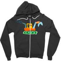 Toddler Draw Excavator Hippie Zipper Hoodie | Artistshot