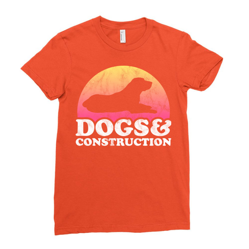 Dogs And Construction Gift Retro Ladies Fitted T-Shirt by valkdiartel | Artistshot