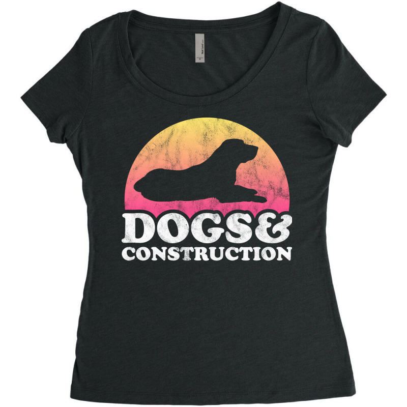 Dogs And Construction Gift Retro Women's Triblend Scoop T-shirt by valkdiartel | Artistshot