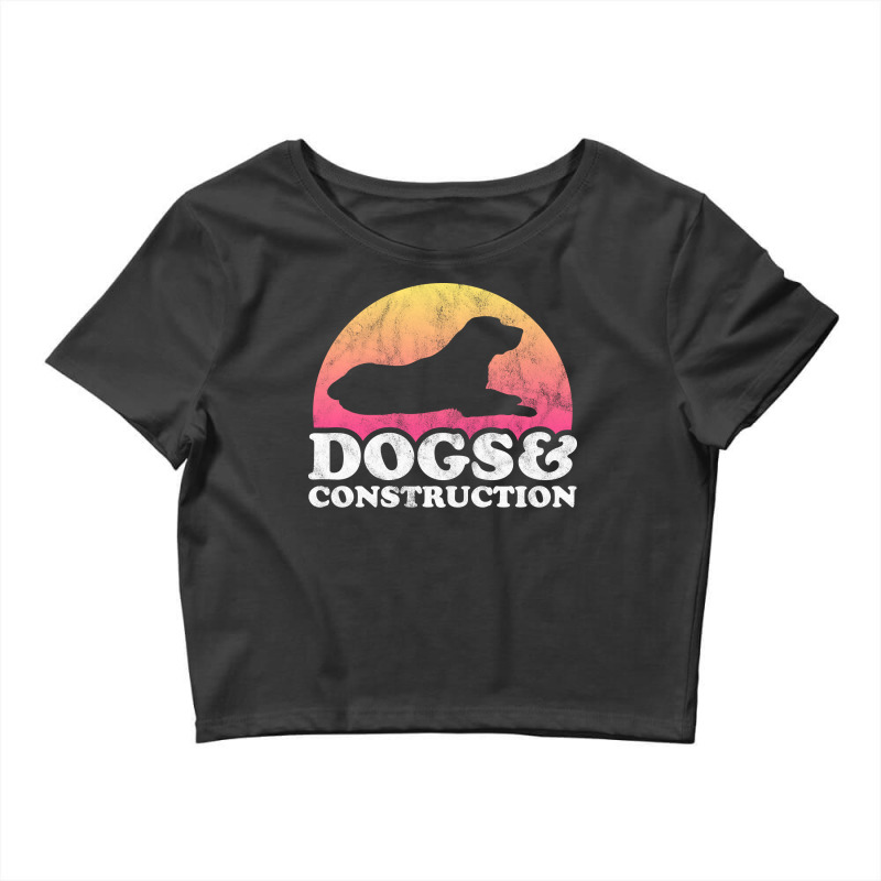 Dogs And Construction Gift Retro Crop Top by valkdiartel | Artistshot