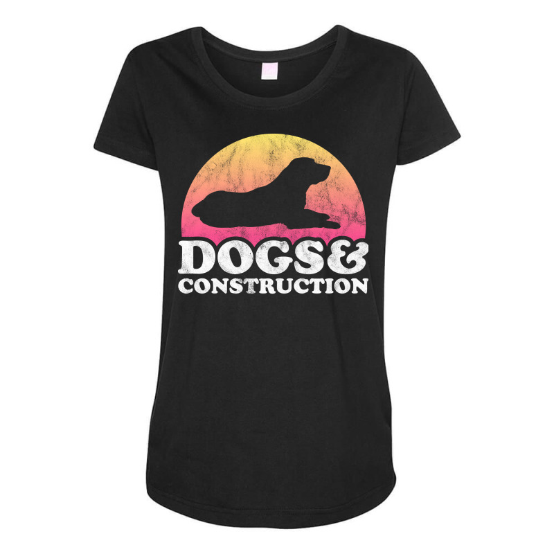 Dogs And Construction Gift Retro Maternity Scoop Neck T-shirt by valkdiartel | Artistshot