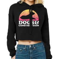 Dogs And Construction Gift Retro Cropped Hoodie | Artistshot