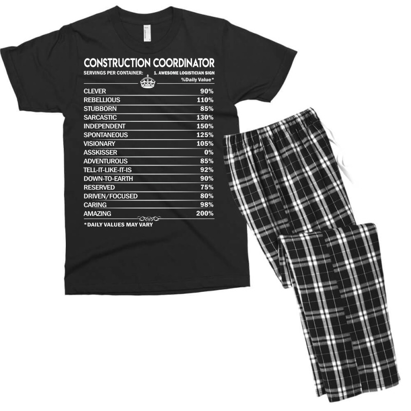 Construction Coordinator T  Construction Coordinat Men's T-shirt Pajama Set | Artistshot