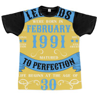 30th Birthday 30 Years 1991 February Funny Graphic T-shirt | Artistshot