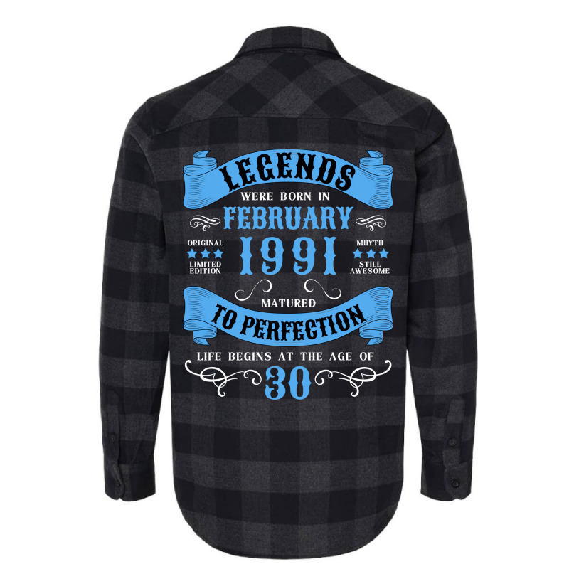 30th Birthday 30 Years 1991 February Funny Flannel Shirt | Artistshot