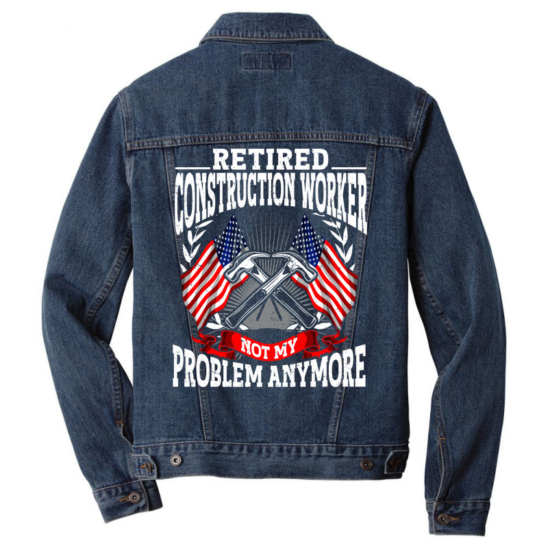 Retirement Retired Construction Worker Quote Men Denim Jacket by valkdiartel | Artistshot