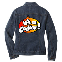 Its A Corker Commodore Format Retro Computer Gamin Ladies Denim Jacket | Artistshot