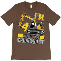 4 Year Old Crushing It Construction Truck 4th Birt T-shirt | Artistshot