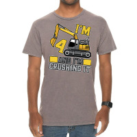 4 Year Old Crushing It Construction Truck 4th Birt Vintage T-shirt | Artistshot