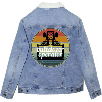 Bulldozer Operator Travel Unisex Sherpa-lined Denim Jacket | Artistshot