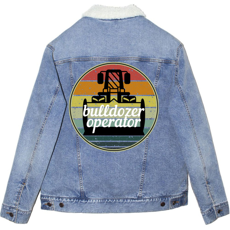 Bulldozer Operator Travel Unisex Sherpa-Lined Denim Jacket by kojekslagod | Artistshot