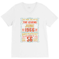 The Man The Myth The Legend 56 Birthday 1966 Red V-neck Tee | Artistshot