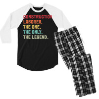 Construction Laborer The One The Legend Design Men's 3/4 Sleeve Pajama Set | Artistshot