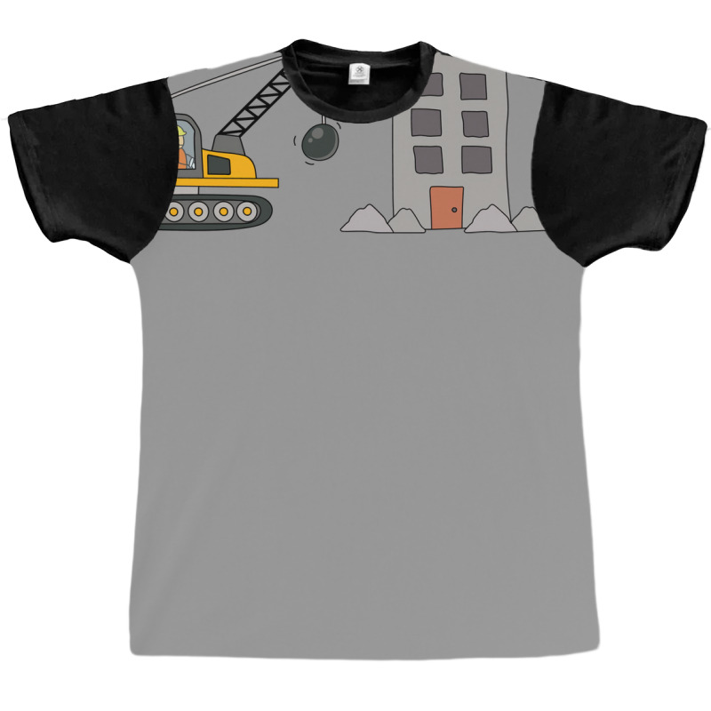 Kids Drawing Construction Site With Demolition Tru Graphic T-shirt | Artistshot