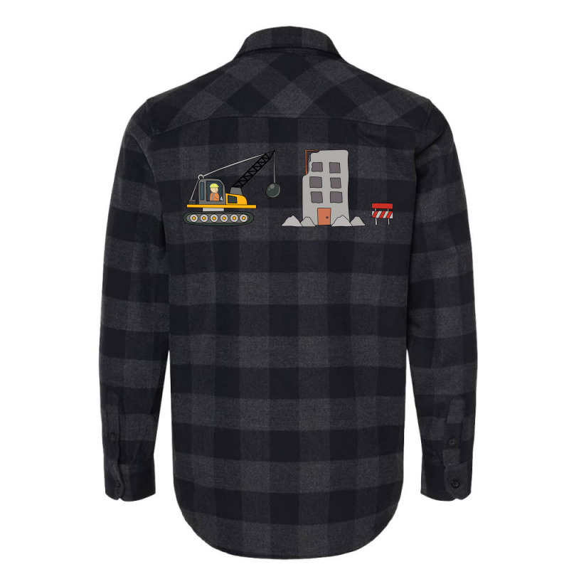 Kids Drawing Construction Site With Demolition Tru Flannel Shirt | Artistshot