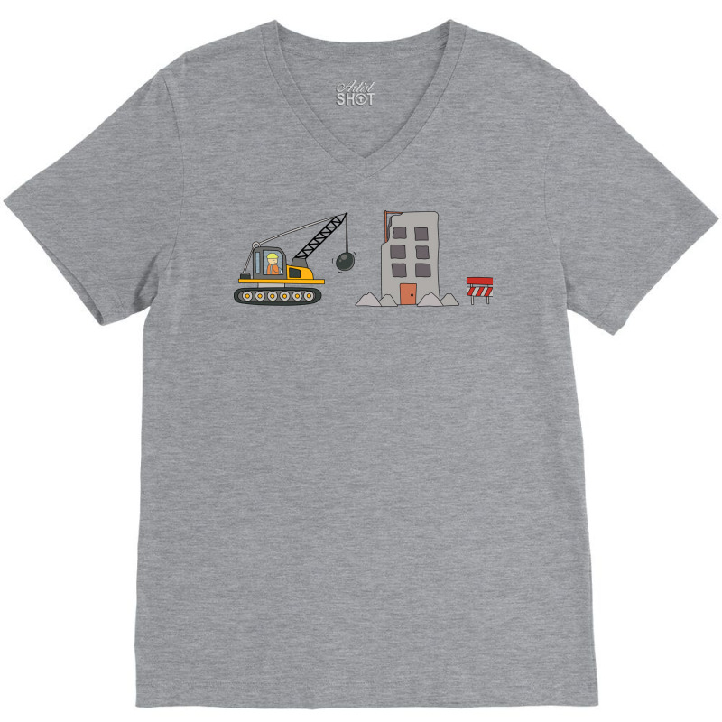 Kids Drawing Construction Site With Demolition Tru V-neck Tee | Artistshot