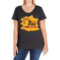 I Can Dig It Excavator Construction Girl Ladies Curvy T-shirt | Artistshot