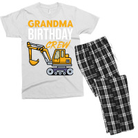 Grandma Birthday Crew Construction Birthday Party Men's T-shirt Pajama Set | Artistshot