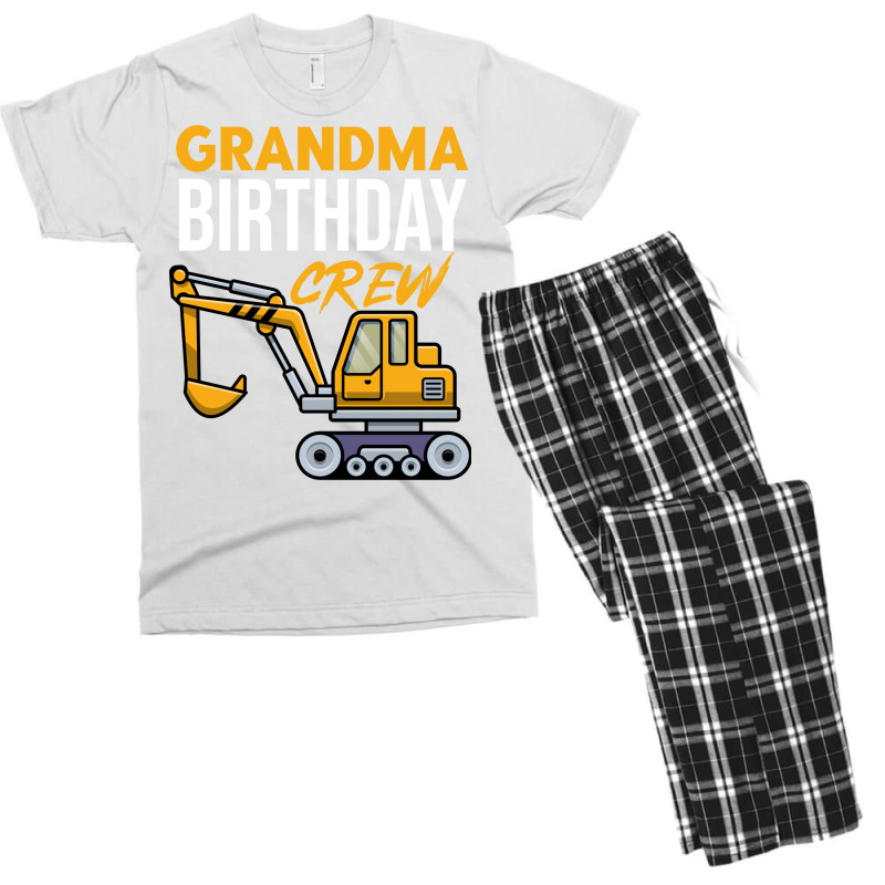 Grandma Birthday Crew Construction Birthday Party Men's T-shirt Pajama Set by kojekslagod | Artistshot