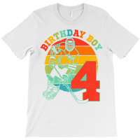 Kids 4 Year Old Ice Hockey Retro Birthday Party 4t T-shirt | Artistshot