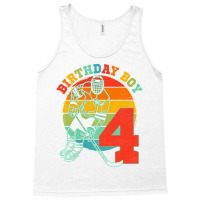 Kids 4 Year Old Ice Hockey Retro Birthday Party 4t Tank Top | Artistshot