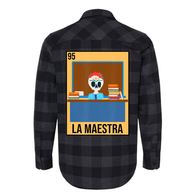 La Maestra Floral Skull Spanish Latina Bilingual T Flannel Shirt by kalieberg | Artistshot