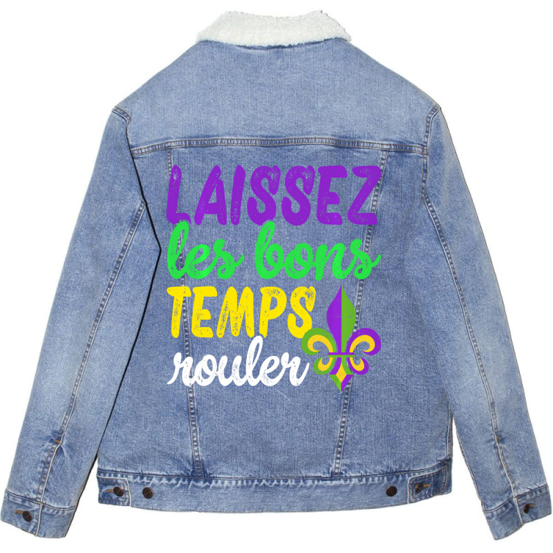 Laissez Les Bons Temps Rouler Funny Mardi Gras Par Unisex Sherpa-lined Denim Jacket | Artistshot