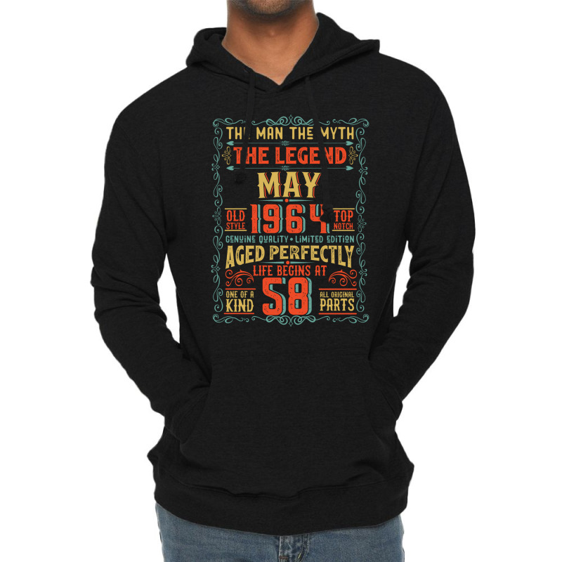 The Man The Myth The Legend 58 Birthday 1964 Green Lightweight Hoodie by nsikekhizom | Artistshot