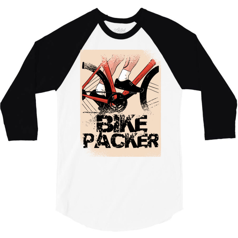 Cool Bikepacker Graphic Design Red 3/4 Sleeve Shirt by gugaisraero | Artistshot