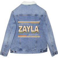 Zayla Gift Name Funny Retro Vintage Birthday & Chr Unisex Sherpa-lined Denim Jacket | Artistshot