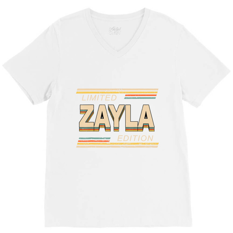 Zayla Gift Name Funny Retro Vintage Birthday & Chr V-Neck Tee by holubarpro | Artistshot