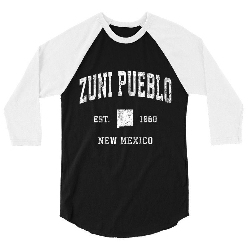 Zuni Pueblo New Mexico Nm Vintage Athletic Sports 3/4 Sleeve Shirt by holubarpro | Artistshot