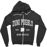 Zuni Pueblo New Mexico Nm Vintage Athletic Sports Zipper Hoodie | Artistshot