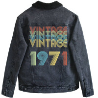 Birthday Vintage 1971 Girl Unisex Sherpa-lined Denim Jacket | Artistshot