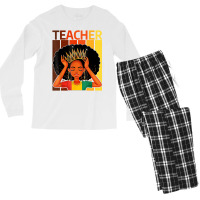 Teacher Afro African American Black History Month Men's Long Sleeve Pajama Set | Artistshot