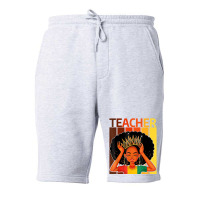 Teacher Afro African American Black History Month Fleece Short | Artistshot