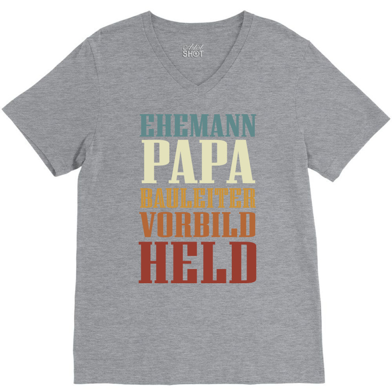 Husband Dad Construction Manager Role Model Hero S V-neck Tee | Artistshot