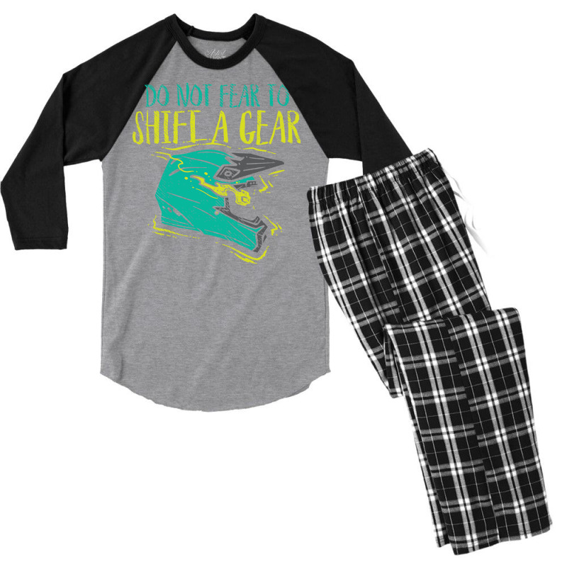 Do Not Fear To Shift A Gear Blue Men's 3/4 Sleeve Pajama Set by irildarnen | Artistshot