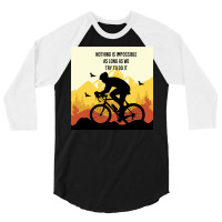 Mountain Bicycle Yellow 3/4 Sleeve Shirt | Artistshot