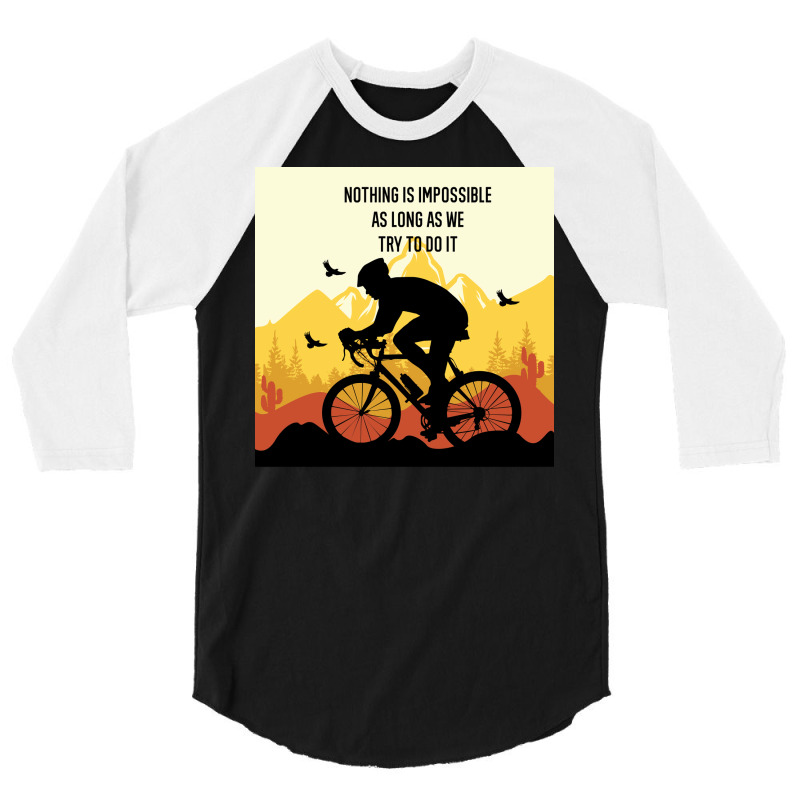 Mountain Bicycle Yellow 3/4 Sleeve Shirt | Artistshot