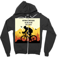 Mountain Bicycle Yellow Zipper Hoodie | Artistshot