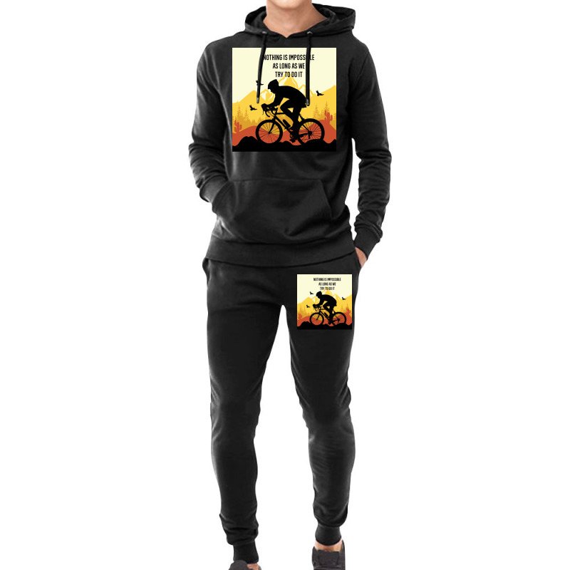 Mountain Bicycle Yellow Hoodie & Jogger Set | Artistshot