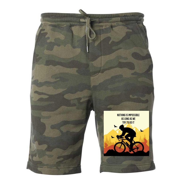 Mountain Bicycle Yellow Fleece Short | Artistshot