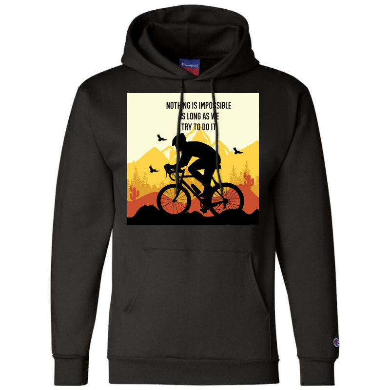 Mountain Bicycle Yellow Champion Hoodie | Artistshot