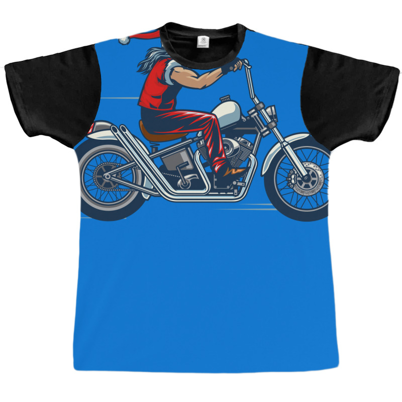 Santa Claus Biker Gift Graphic T-shirt | Artistshot