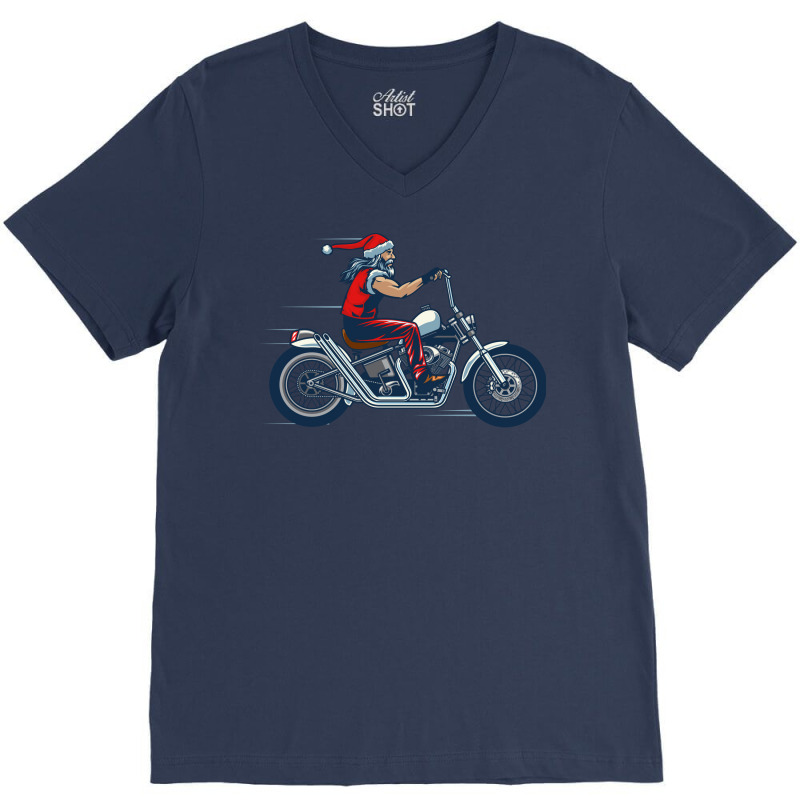 Santa Claus Biker Gift V-neck Tee | Artistshot