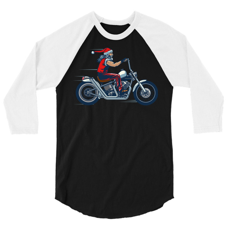 Santa Claus Biker Gift 3/4 Sleeve Shirt | Artistshot